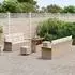 vidaXL Garten-Sofa-Set 10-teilig mit Kissen, Poly-Rattan/Akazie, Beige (3364051)