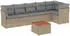 vidaXL Garten-Sofagarnitur 7-tlg. mit Kissen, Poly Rattan, Beige (3255981)