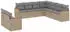 vidaXL Garten-Sofagarnitur 10-tlg. mit Kissen Poly Rattan Beige (3258510)