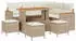 vidaXL Garten-Sofagarnitur 9-tlg. mit Kissen Poly Rattan Akazie Beige (3365001)