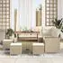 vidaXL Garten-Sofagarnitur 9-tlg. mit Kissen Poly Rattan Akazie Beige (3365001)