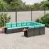 vidaXL Garten-Sofagarnitur 10-tlg. mit Kissen, Poly Rattan, Schwarz (3227177)