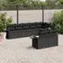 vidaXL Garten-Sofagarnitur 9-tlg. mit Kissen, Poly Rattan, Grau (3220429)