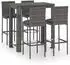 vidaXL Gartenbar-Set 5-tlg. mit Kissen Poly Rattan Grau (3064797)