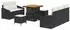 vidaXL Gartenlounge-Set 8-tlg. mit Kissen, Poly-Rattan, Schwarz (3362595)