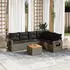 vidaXL Garten-Sofagarnitur 7-tlg. mit Kissen, Poly Rattan, Beige (3256905)