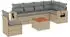 vidaXL Garten-Sofagarnitur 7-tlg. mit Kissen, Poly Rattan, Beige (3256905)