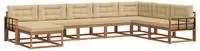 Outdoor-sofagarnitur Mit Kissen 8 Pcs Natur Und Beige Vidaxl