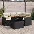 vidaXL Garten-Lounge-Set 5-tlg. Polyrattan/Akazie Schwarz mit Kissen (3327479)