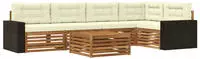 Outdoor-sofagarnitur 6 Pcs Natur Und Creme 79 X 79 X 37 Cm Vidaxl