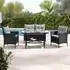 Svita Dallas Polyrattan Gartenmöbel-Set 4-teilig, Schwarz (91965)