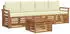 vidaXL Outdoor-Sofagarnitur 5-tlg. Akazien-Massivholz Natur/Creme (3374330)