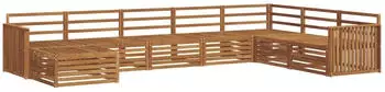 vidaXL Garten-Sofa-Set 8-tlg. Akazienholz Massiv, Natur (3373934)