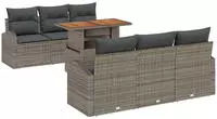vidaXL Garten-Sofa-Set mit Kissen 7 pcs Grau