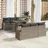 vidaXL Garten-Sofa-Set mit Kissen 7-tlg., Poly Rattan & Akazie, Grau (3349530)