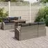 vidaXL Garten-Sofa-Set mit Kissen 7-tlg., Poly Rattan & Akazie, Grau (3349530)