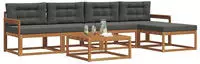 vidaXL Outdoor-Sofagarnitur mit Kissen 6 pcs Natur und Anthrazit