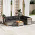 vidaXL Garten-Sofagarnitur 7-tlg. mit Kissen Poly Rattan Grau (3261939)