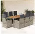 vidaXL Garten-Essgruppe 9-tlg. mit Kissen, Poly Rattan, Grau (3212247)