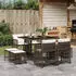 vidaXL Garten-Essgruppe 17-tlg. mit Kissen Poly Rattan Grau (3211724)