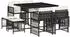 vidaXL Garten-Essgruppe 17-tlg. mit Kissen Poly Rattan Grau (3211724)