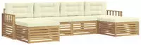 Sofagarnituren 6 Pcs Wei&szlig; Und Creme Massivholz Akazie Vidaxl