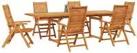 vidaXL Garten Essgruppe 7 pcs Braun Massivholz Akazie
