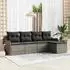 vidaXL Garten-Sofa-Set 5-teilig mit Kissen, Poly-Rattan, Grau (3354328)