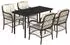 vidaXL Garten-Essgruppe 5-tlg. mit Kissen, Poly Rattan, Braun (3212119)