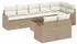 vidaXL Garten-Sofa-Set mit Stauraum 9-tlg. Poly-Rattan Beige/Weiß (3354430)