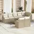 vidaXL Garten-Sofa-Set mit Stauraum 9-tlg. Poly-Rattan Beige/Weiß (3354430)