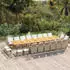 vidaXL Garten-Essgruppe mit Kissen, 21-tlg., Poly Rattan, Beige (3095691)
