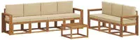 vidaXL Outdoor-Sofagarnitur mit Kissen 8 pcs Natur und Beige
