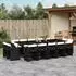 vidaXL Garten-Essgruppe 15-tlg. mit Kissen, Poly Rattan, Schwarz (3211230)
