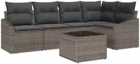 vidaXL Gartensofa-set mit Kissen 6 pcs Hellgrau Poly-Rattan