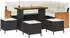 vidaXL Gartensofa-Set mit Kissen 9-tlg. Poly-Rattan Schwarz/Creme (3365260)