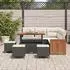 vidaXL Gartensofa-Set mit Kissen 9-tlg. Poly-Rattan Schwarz/Creme (3365260)