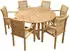 Endorphin Gartenmöbel Set 7-teilig Teakholz, Tisch rund 140cm, 6 Stühle stapelbar