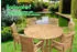 Endorphin Gartenmöbel Set 7-teilig Teakholz, Tisch rund 140cm, 6 Stühle stapelbar