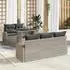 vidaXL Garten-Sofa-Set mit Kissen 6-tlg. Hellgrau Poly Rattan (3348558)