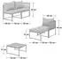 Svita Detroit Modulares Polyrattan Ecksofa-Set mit Tisch und Kissen, Grau (91971)