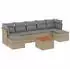 vidaXL Garten-Sofagarnitur 8-tlg. mit Kissen, Poly Rattan, Beige (3223776)