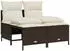 vidaXL Garten-Sofagarnitur 4-tlg. mit Kissen Grau Poly Rattan (368373)