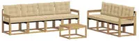vidaXL Outdoor-Sofagarnitur mit Kissen 8 pcs Wei&szlig; und Beige