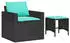 vidaXL Gartenlounge-Set 4-tlg. mit Kissen, Poly Rattan, Schwarz (366367)