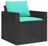 vidaXL Gartenlounge-Set 4-tlg. mit Kissen, Poly Rattan, Schwarz (366367)