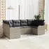 vidaXL Garten-Sofa-Set 6-teilig mit Kissen Hellgrau Poly-Rattan (3345842)