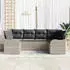 vidaXL Garten-Sofa-Set 6-teilig mit Kissen Hellgrau Poly-Rattan (3345842)