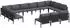 vidaXL Gartenlounge-Set mit Kissen 13-tlg. Stahl Schwarz (3379022)