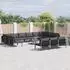 vidaXL Gartenlounge-Set mit Kissen 13-tlg. Stahl Schwarz (3379022)